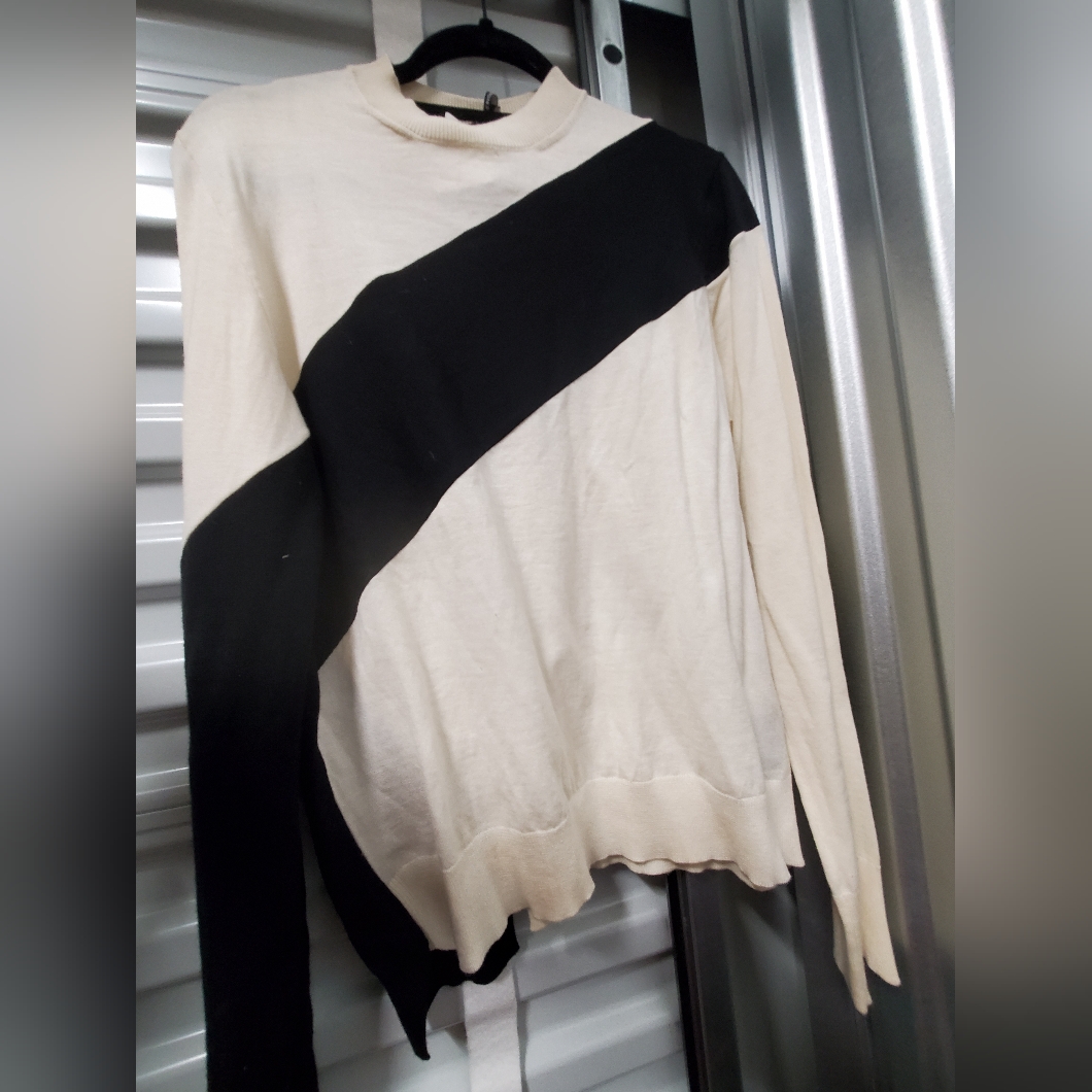 Sz S Nwt $790 Calvinklein205w39nyc Crewneck Colorblock Knit Sweater
